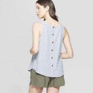 Universal Thread Striped Button Back Tank - Size XS